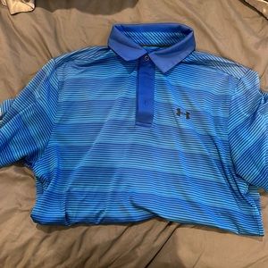 Under Armour Blue Golf Shirt Size Medium